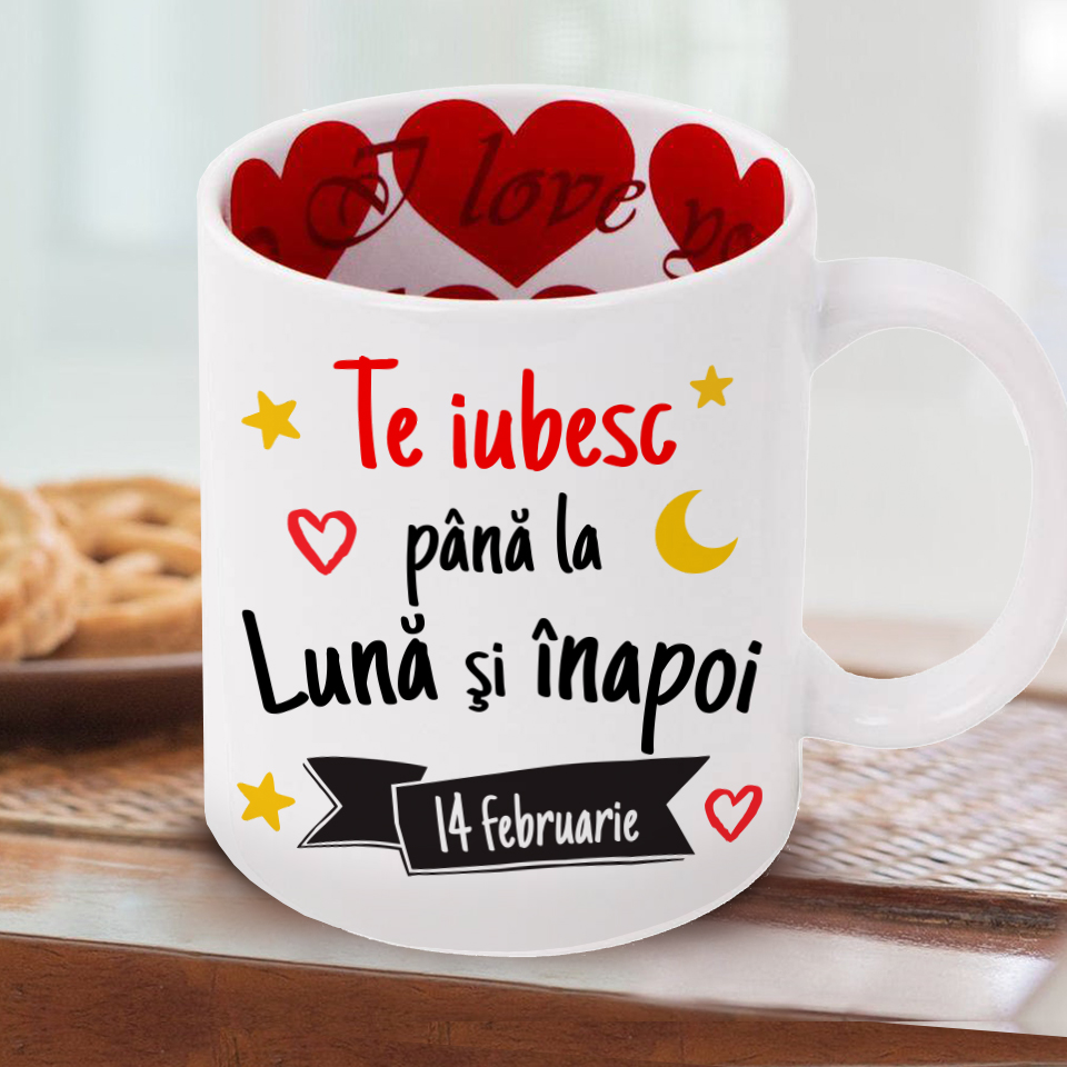 Cana personalizate cu mesaj interior – I love you