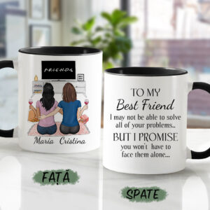 Cana int negru personalizata best friends