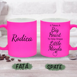 Cana neon personalizata - Big heart