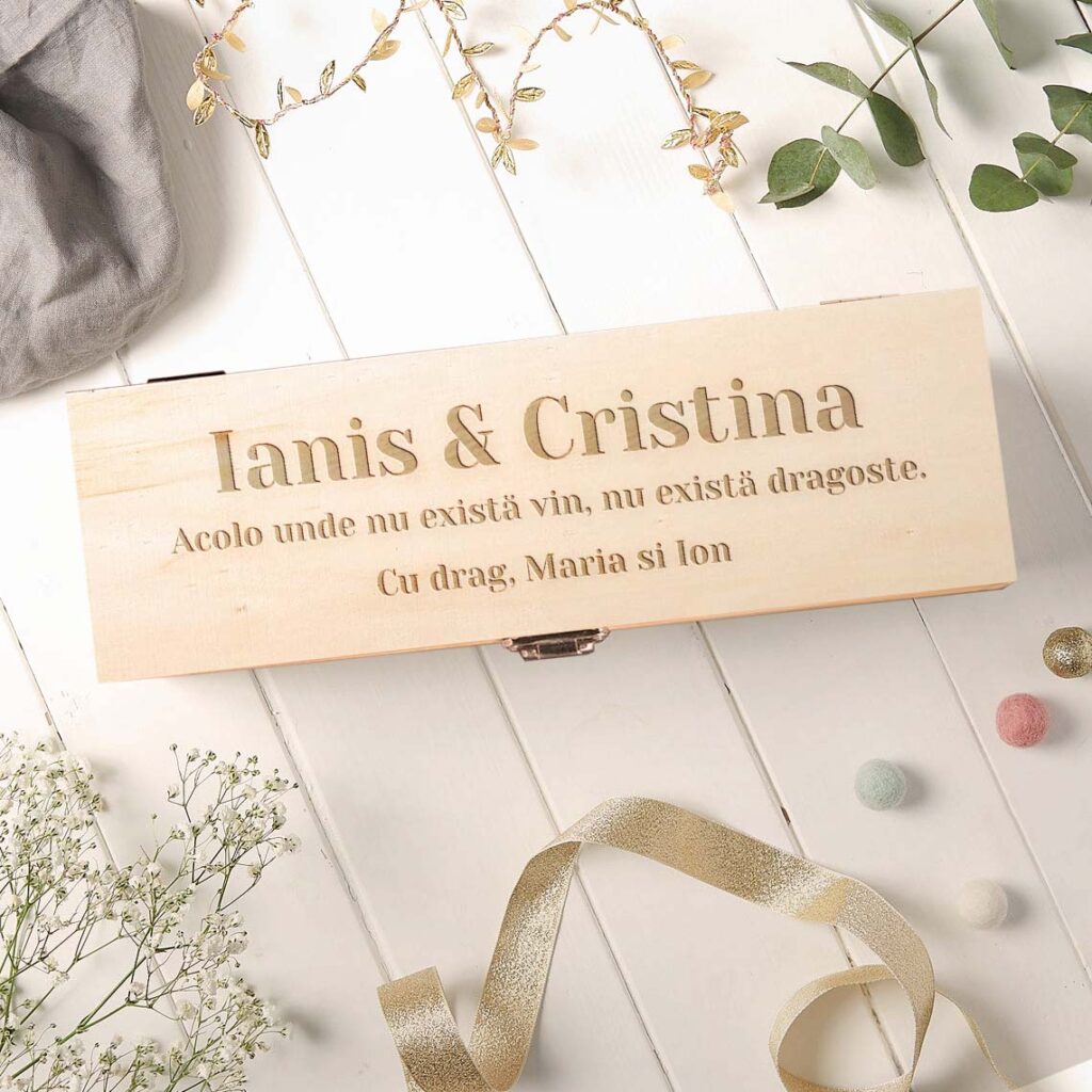 Cutie de vin personalizata acolo unde nu exista vin, nu exista dragoste