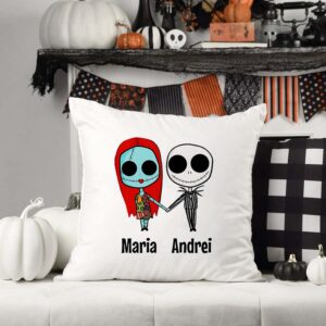 Perna personalizata de Halloween pentr cuplu cu personaje si nume 1